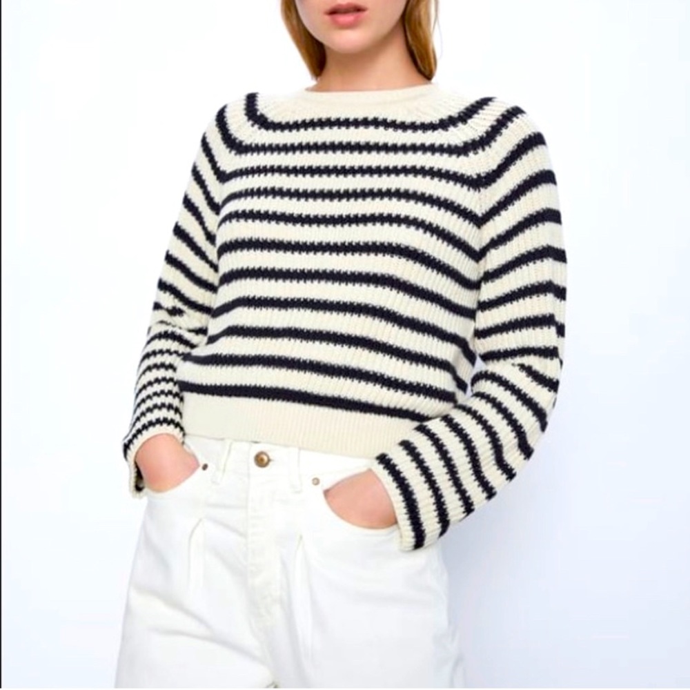 NWT - Zara Striped Knit Sweater